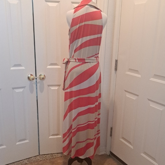 MSK CORAL AND CREAM MAXI DRESS SZ MED NWT - Picture 6 of 10